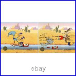 Chuck Jones Road Runner & Coyote Acme Birdseed Cel Hand Painted #'d Hand Signed