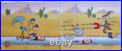 Chuck Jones Road Runner & Coyote Acme Birdseed Signed painted Looney Tunes cel