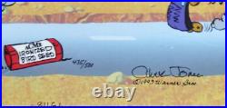 Chuck Jones Road Runner & Coyote Acme Birdseed Signed painted Looney Tunes cel