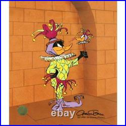 Chuck Jones Rude Jester Daffy Duck Hand Signed painted Looney Tunes cel COA