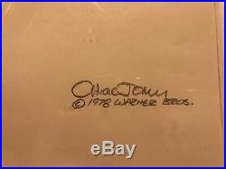 Chuck Jones SIGNED Animation Cel and Drawing Bugs Bunny King Arthur 1/1 1993 COA