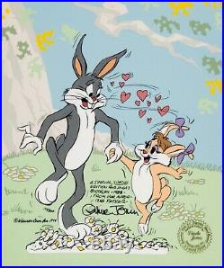 Chuck Jones SIGNED Bugs Bunny Birthday Card Lt Ed Cel Looney Tunes WB 1988 Matte