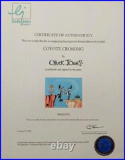 Chuck Jones SIGNED Coyote Crossing Hand-inked Ltd Ed. Sericel 473/750