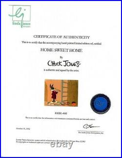 Chuck Jones SIGNED Home Sweet Home Hand Painted Limited Edition Sericel COA