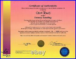 Chuck Jones SIGNED Looney Landing Hand Painted Limited Edition Sericel COA