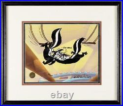 Chuck Jones SIGNED Pepe Le Pew Kitty Catch Lt Ed Cel Looney Tunes WB 1996 FRAMED