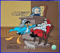 Chuck Jones Santa on Trial Daffy Hand Signed painted Looney Tunes cel COA