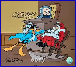 Chuck Jones Santa on Trial Daffy Hand Signed painted Looney Tunes cel COA