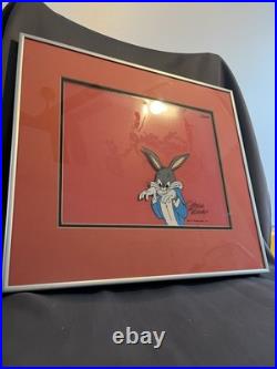 Chuck Jones Signed AUTHENTICATED Bugs Bunny Cel Hand Painted Pro Framed 1979 Chuck Jones Signed AUTHENTICATED Bugs Bunny Cel Hand Painted Pro Framed 1979