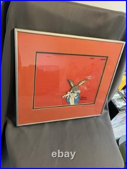 Chuck Jones Signed AUTHENTICATED Bugs Bunny Cel Hand Painted Pro Framed 1979