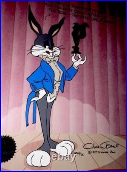 Chuck Jones Signed Artist Proof Cel Warner Bros Bugs Bunny Pewlitzer Prize Rare