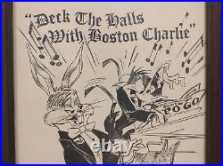 Chuck Jones Signed Bugs Bunny & Daffy Duck Animation Print 1976 with Beckett COA