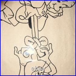 Chuck Jones Signed Bugs Bunny & Elmer Fudd Ink Drawing on Paper Real deal here