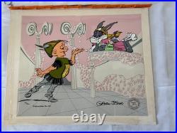Chuck Jones Signed Bugs Bunny & Elmer Fudd Warner Bros Animation Cel 144/500