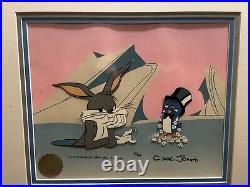 Chuck Jones Signed Bugs Bunny Frigid Hare Limited Edition Cel Hand Painted