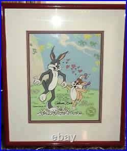 Chuck Jones Signed Bugs Bunny Ltd Edition Animation Cel Birthday Card to Linda