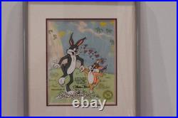 Chuck Jones Signed Bugs Bunny Ltd Edition Animation Cel Birthday Card to Linda