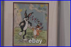 Chuck Jones Signed Bugs Bunny Ltd Edition Animation Cel Birthday Card to Linda