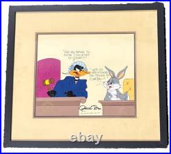 Chuck Jones Signed Cel Contempt of Court 26/200 with Bugs Bunny Daffy Duck 1987