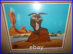 Chuck Jones Signed Cel-wile Coyote &roadrunner I Think Therefore I Acme 89/201