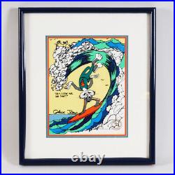 Chuck Jones Signed Hand Painted Bugs Bunny Cel Surfin Bugs Warner Brothers