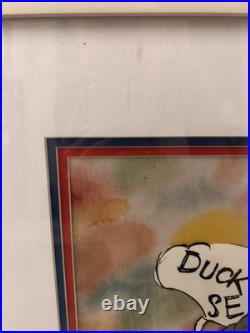 Chuck Jones Signed Looney Tunes MLB 60/100 Framed Dodgers-Bugs Bunny/Daffy Duck