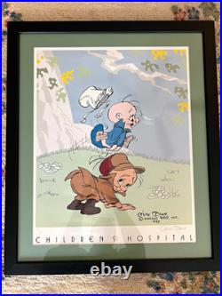 Chuck Jones Signed Matted & Framed Children's Hospital Portrait Print 1993