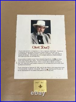 Chuck Jones Signed Matted & Framed Children's Hospital Portrait Print 1993
