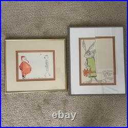 Chuck Jones Signed Original Drawings Bugs Bunny & Santa (Warner Bros Provenance)