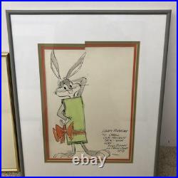 Chuck Jones Signed Original Drawings Bugs Bunny & Santa (Warner Bros Provenance)