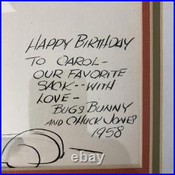 Chuck Jones Signed Original Drawings Bugs Bunny & Santa (Warner Bros Provenance)