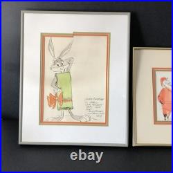 Chuck Jones Signed Original Drawings Bugs Bunny & Santa (Warner Bros Provenance)