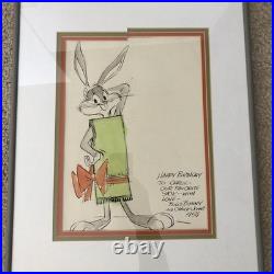 Chuck Jones Signed Original Drawings Bugs Bunny & Santa (Warner Bros Provenance)