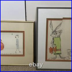 Chuck Jones Signed Original Drawings Bugs Bunny & Santa (Warner Bros Provenance)
