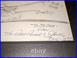 Chuck Jones Signed Pencil Drawing Of The Roadrunner Dated 1975