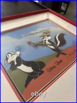 Chuck Jones Signed Pepe Le Pew Cel #189/200 Framed WB Art