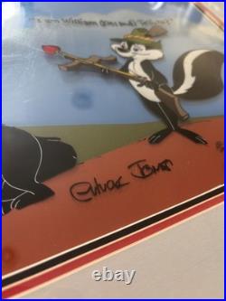 Chuck Jones Signed Pepe Le Pew Cel #189/200 Framed WB Art