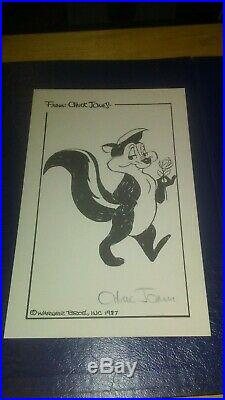 Chuck Jones Signed Pepe Le Pew Picture 5.5 X 8.5. Autographed Looney Tunes