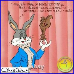 Chuck Jones Signed Pewlitzer Prize Bugs Bunny Limited Edition Animation Cel with Chuck Jones Signed Pewlitzer Prize Bugs Bunny Limited Edition Animation Cel with
