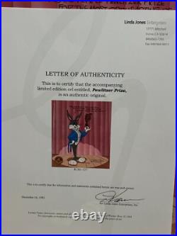 Chuck Jones Signed Pewlitzer Prize LE 10x12 Animation Cel 527/750