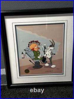 Chuck Jones Signed Rabbit Of Seville III LE Animation Cel Bugs Bunny Elmer Fudd