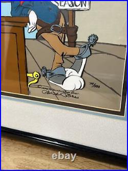 Chuck Jones Signed Rabbit Season Duck Season 1992 Hand-painted Ltd Ed Cel 74/500