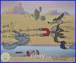 Chuck Jones Signed Road Runner & Wile Coyote ACME BIRD SEED Art Cel