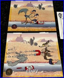 Chuck Jones Signed Road Runner & Wile Coyote ACME BIRD SEED Cel Limited Edition