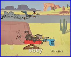 Chuck Jones Signed Road Runner & Wile Coyote Acme Road Runner Spray Art Cel AP