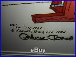 Chuck Jones Signed Warner Bros 1982 Wile E. Coyote Animation Cel 22/200