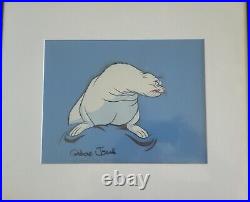 Chuck Jones The White Seal Animation Production Cel Signed Matted Framed c1975