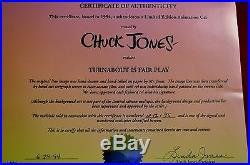 Chuck Jones Turn About Is Fair Play Animation Cel Signed Artist Proof #12/75 Coa