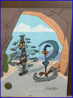 Chuck Jones Turnabout is Fair Play Hand Signed painted Looney Tunes cel COA Chuck Jones Turnabout is Fair Play Hand Signed painted Looney Tunes cel COA
