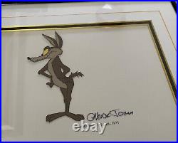 Chuck Jones Wile. E Coyote Hand Painted Production Cel, Signed 1979
